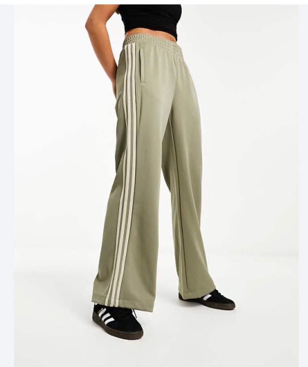 Adidas Originals Wide Leg Sweatpants Sage Green L - Picture 1 of 6
